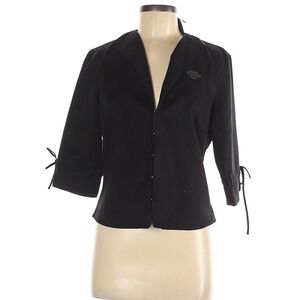 Vintage Harley Davidson black suede lace up lightweight jacket- medium